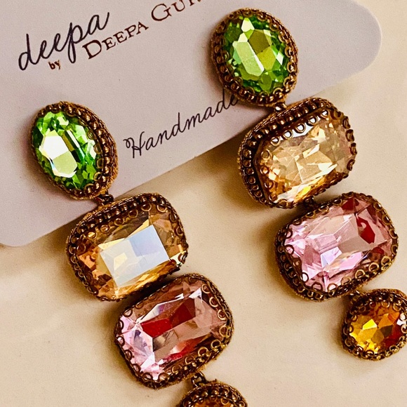 NWT Anthropologie Deepa Beaded Crystal Chandeliers - Picture 9 of 14